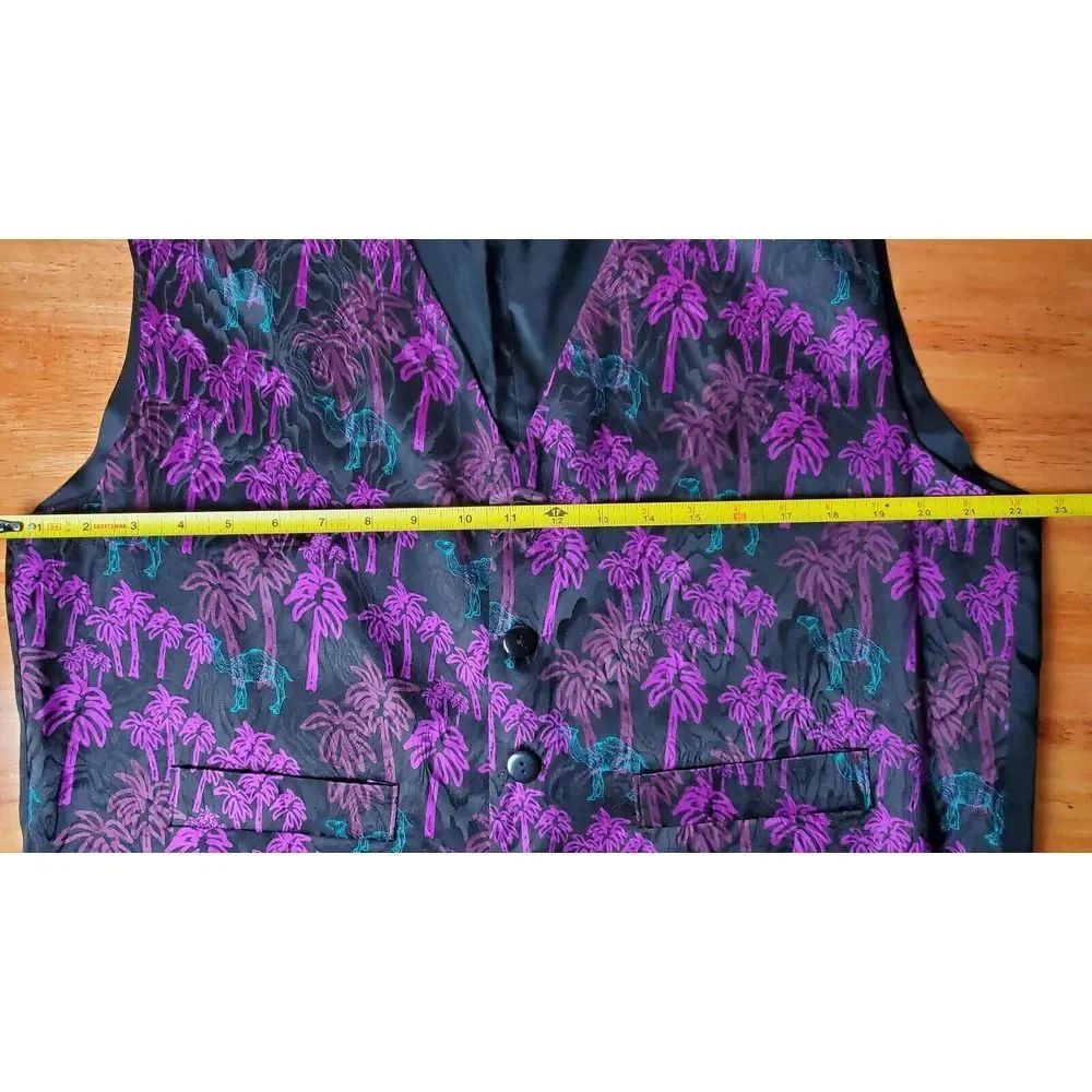 Vintage Imported Silk Blend Made In‎ USA Camel Lightweight Button Vest XL